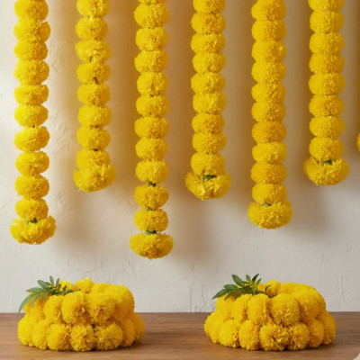 3 FT YELLOW MARIGOLD STRINGS — 3 ft